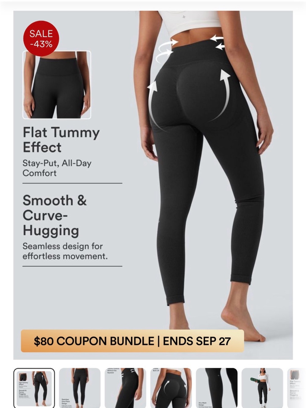 HALARA Black High-Waist Seamless Sculpting Leggings